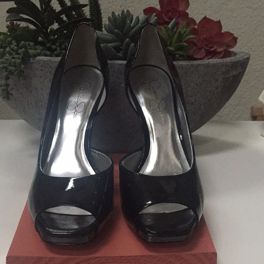 Jessica Simpson | Josette heels Sz 8B Black Patent